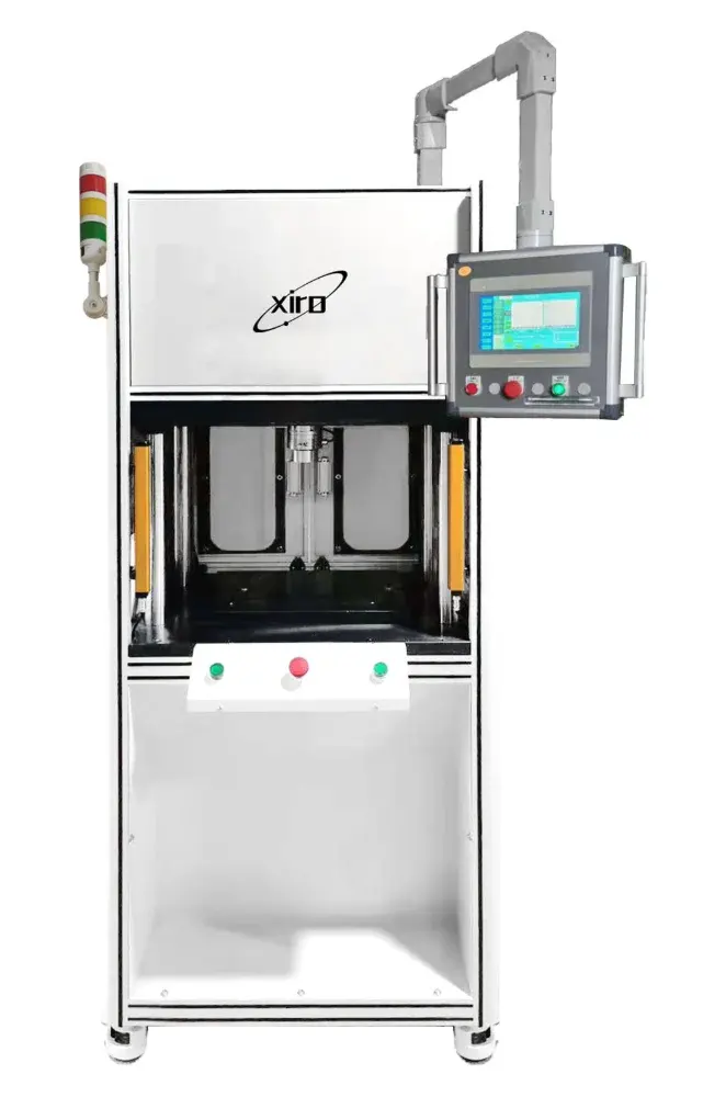 Four-column rotary table electric servo radial orbital riveting machine with pendant arm touch screen