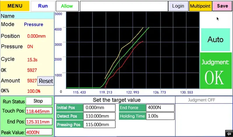 XIRO Electric Servo Press Pressure-Position Curve Monitoring Interface.png